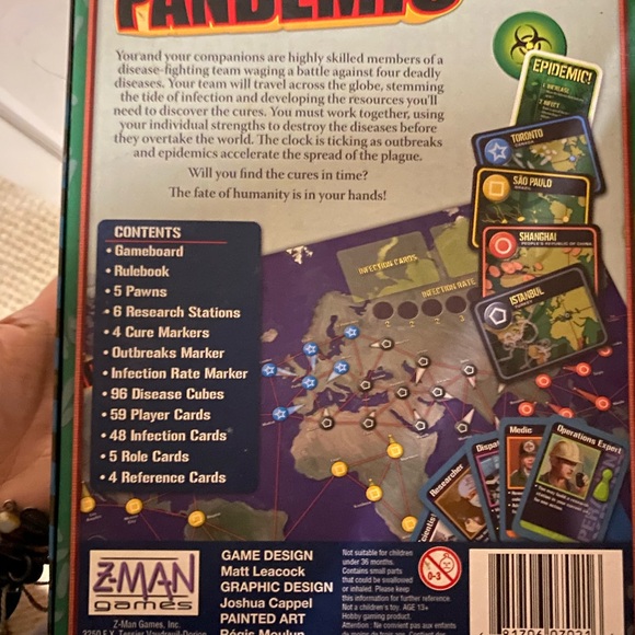 Pandemic Board Game by Z-Man Games new never used - Picture 5 of 16